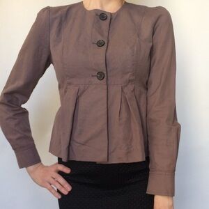 Banana Republic Babydoll Peplum Blazer Linen Blend